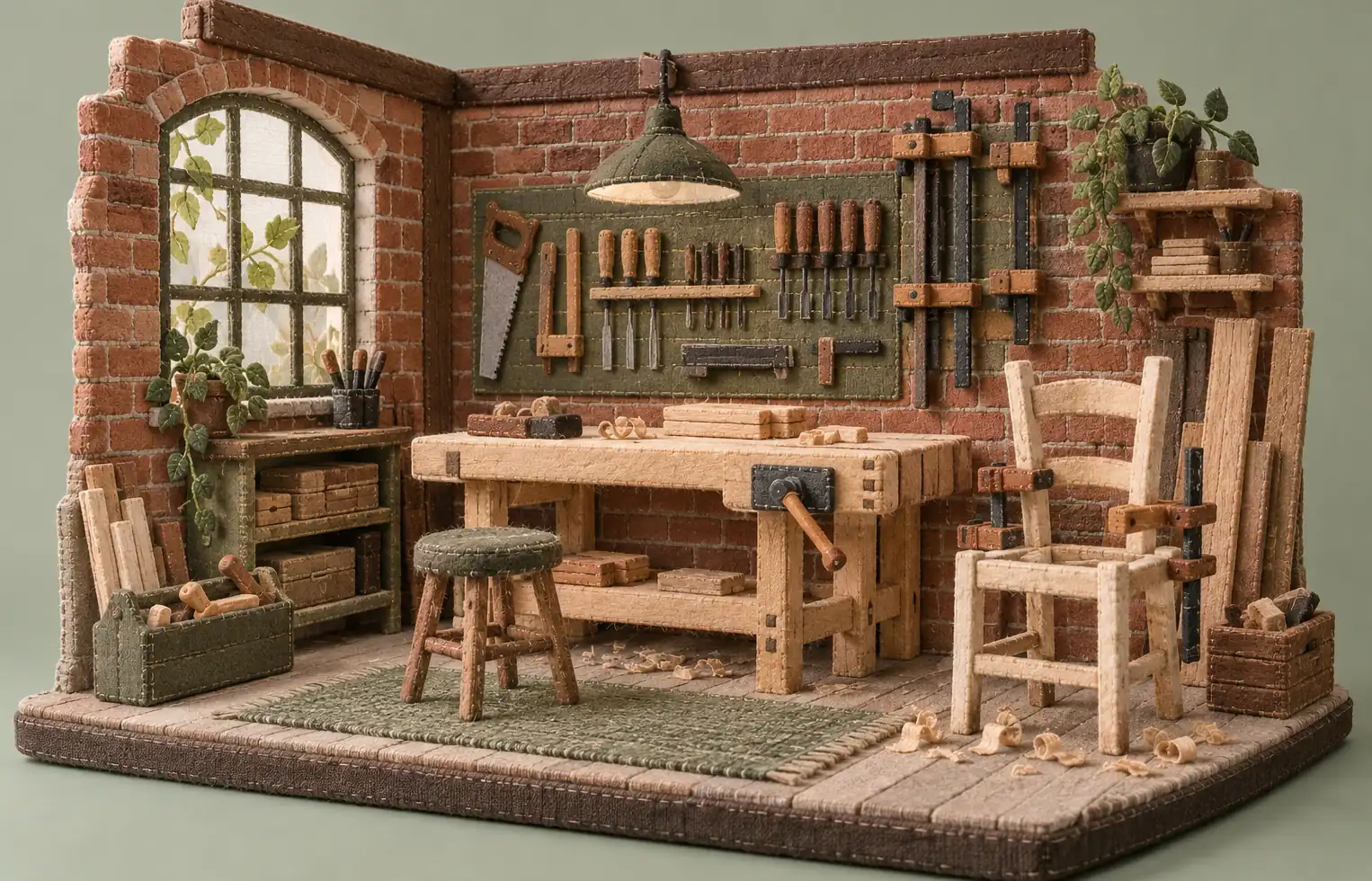 Illustration of woodworking businesses and their working space